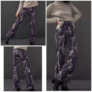 NWT MAEVE Maria Jacquard Paisley Metallic Pant 4​​​​​​